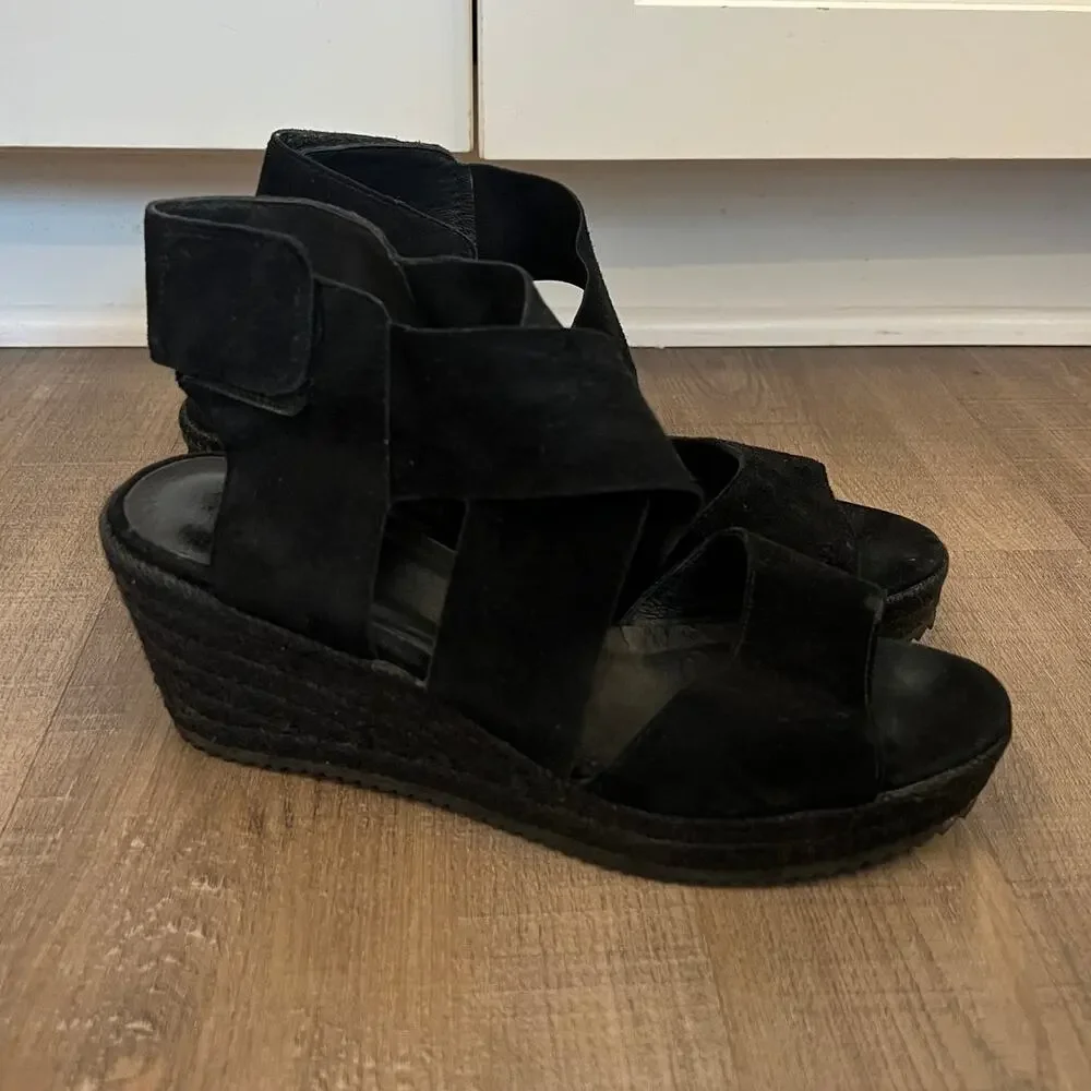 Eileen Fisher Willow Suede Espadrille Wedge Sandals